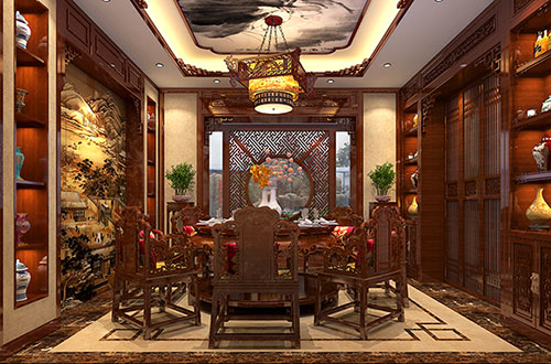 湖州温馨雅致的古典中式家庭装修设计效果图