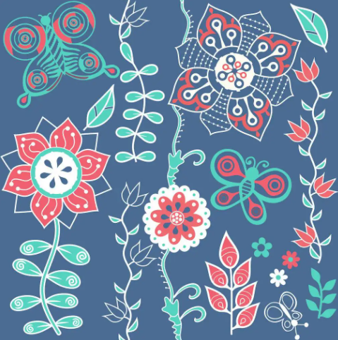 湖州中式花卉图案纹理