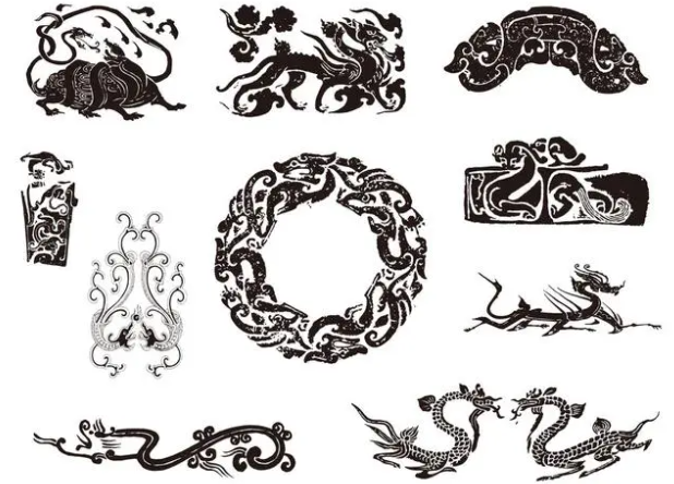 湖州龙纹和凤纹的中式图案